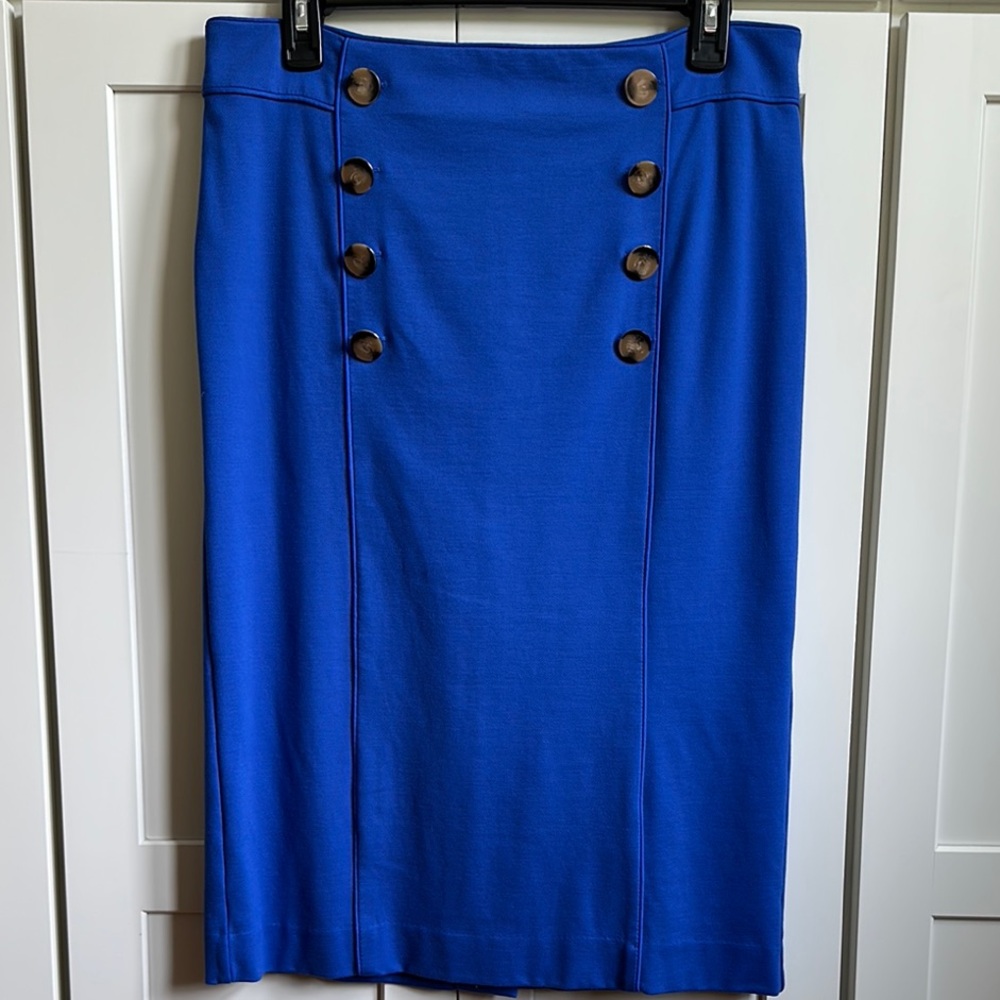 Ann Taylor Blue Knee-Length Pencil Skirt